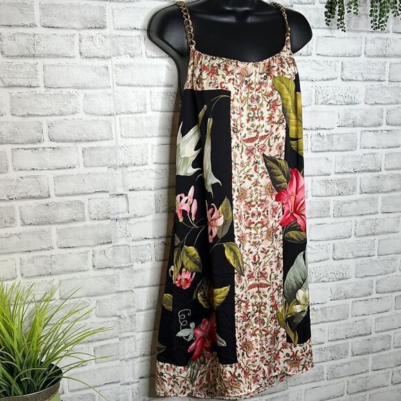 Tommy Bahama Silk Tropical Dress With Chain Straps Size Small 4/8 - Picture 2 of 6
